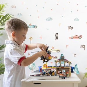 レースカー ウォールステッカー 子供部屋 ウォールデカール 剥がして貼るビニール 子供部屋 装飾 楽しいレーステーマ 壁飾り