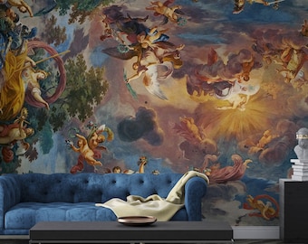Greek Mythology Self-Adhesive Wallpaper: Renaissance Basilica Mural