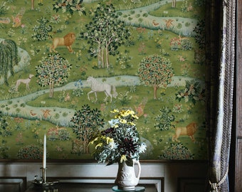 William Morris Wallpaper Eule & Willow Tapete Klassisches Jugendstil Design Dekoratives Wandbild