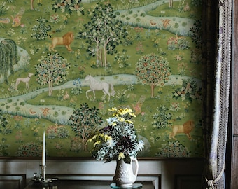 William Morris Wallpaper Eule & Willow Tapete Klassisches Jugendstil Design Dekoratives Wandbild