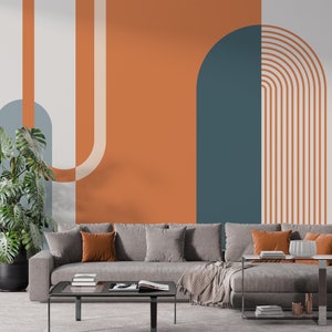 Carta da parati geometrica Line Art Peel Stick Murale rimovibile