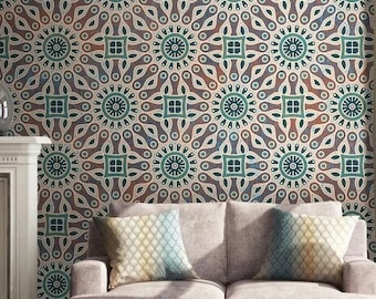 Ethno Tapete Tribal Wandbild Vintage Schälen und aufkleben