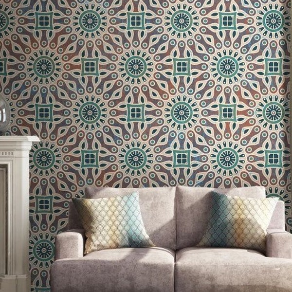 Ethnic Wallpaper Tribal Wall Mural Vintage Peel and Stick