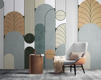 Geometric Boho Peel and Stick Wallpaper: Modern Wall Mural