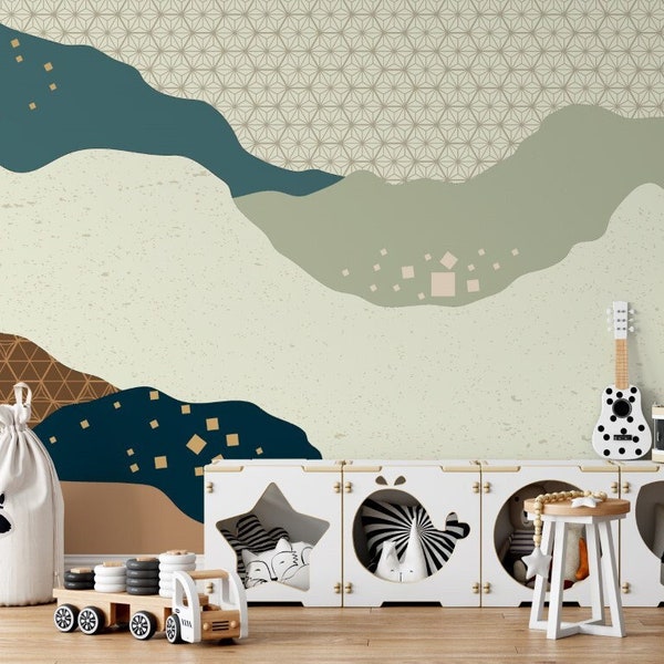Abstract Mountain Wallpaper Landscape Wall Mural Modern Peel and Stick