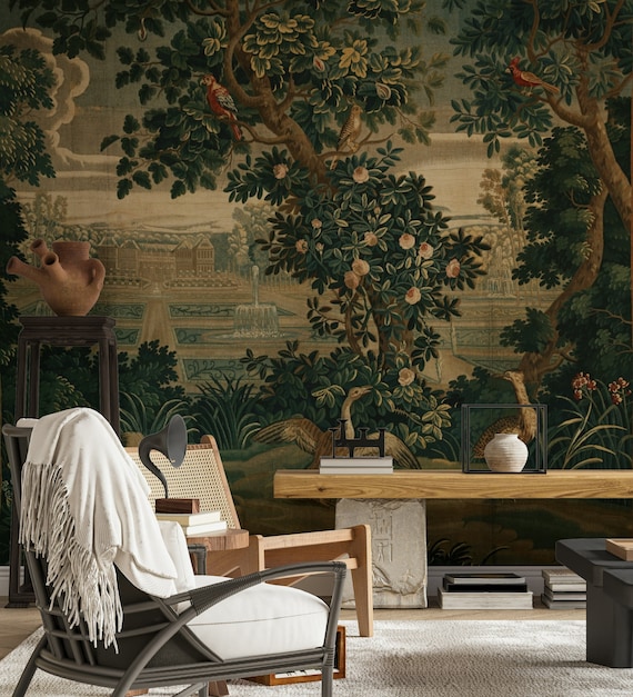 Tapisserie Murale Verte Fait Main – 100% Laine – Adulte