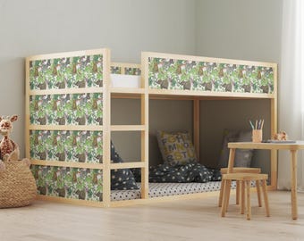 Jungle Safari IKEA KURA Bed Decals: Peel & Stick Wildlife Design