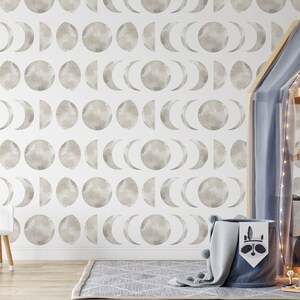 Cute Moon Wallpaper Peel and Stick Kids Room Wall Mural Moon - Etsy