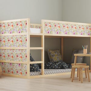 Watercolor Floral IKEA KURA Bed Decals: Wildflower Kids Bedroom Decor