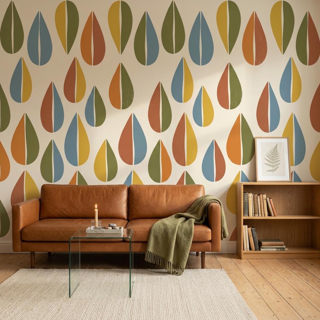 Mid-century Modern Wallpaper Retro Peel and Stick Vintage Removable ...