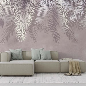 Feder-Tapete Schälen und Stick-Blätter Wandbild Raven Home-Wanddekor
