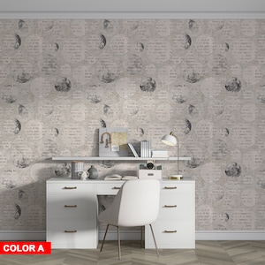 Vintage Newspaper Texture Wallpaper: Peel and Stick Wall Mural