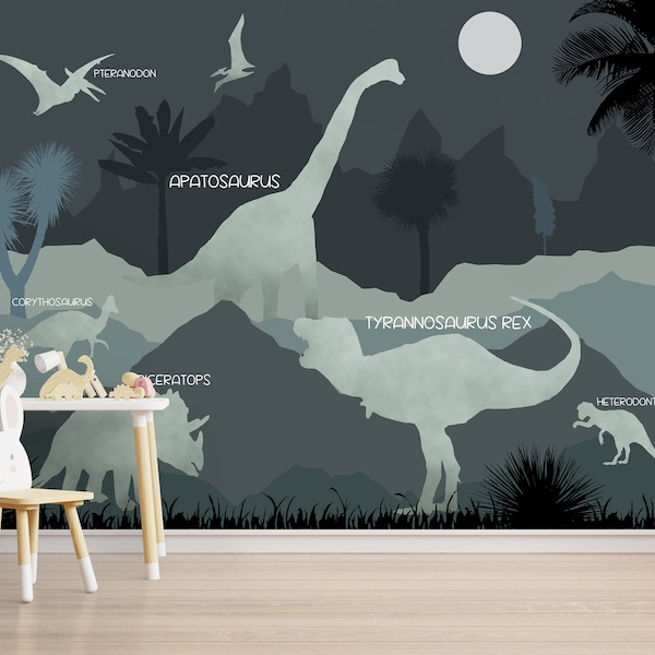 Dinosaur Wallpaper Nursery Wall Mural Kids Room Peel and Stick