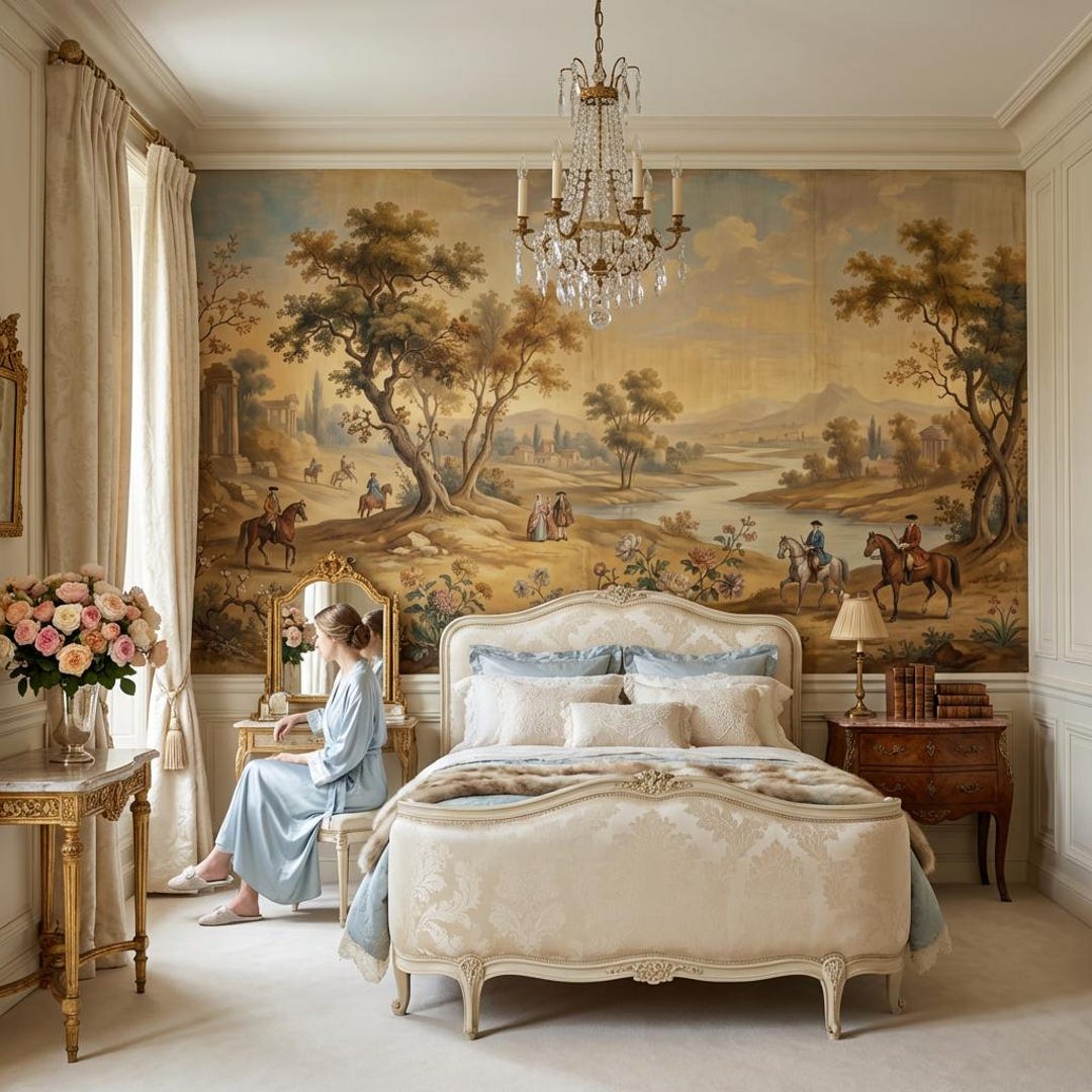 Pastoral Landscape Wallpaper Classic Peel and Stick Serene Wall Decor ...