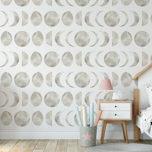 Cute Moon Wallpaper Peel and Stick Kids Room Wall Mural Moon - Etsy