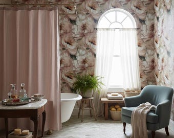 Floral Wallpaper Pink Peel And Stick Abstract Removable Wall Decor