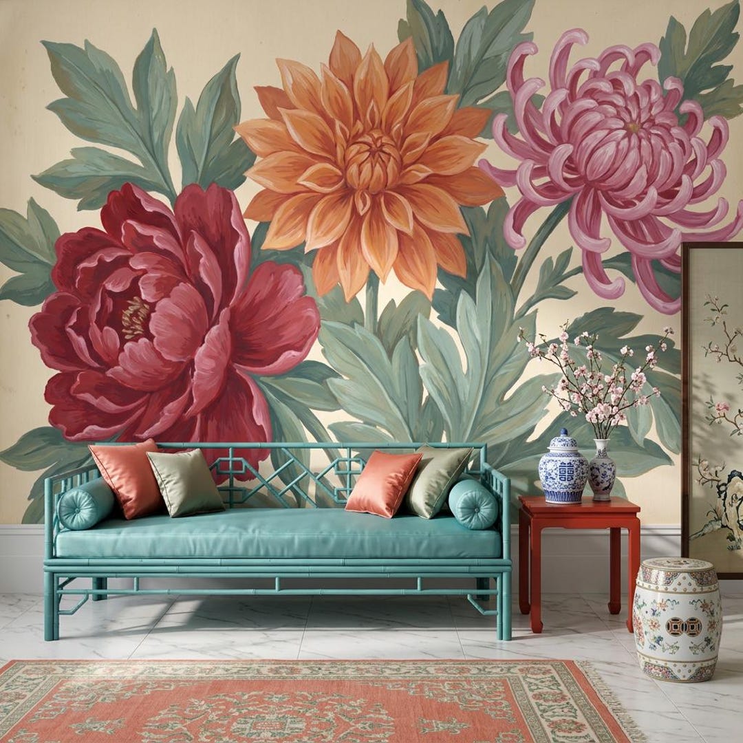 Vintage Wallpaper Floral Peel and Stick Botanical Removable Wall Decor ...