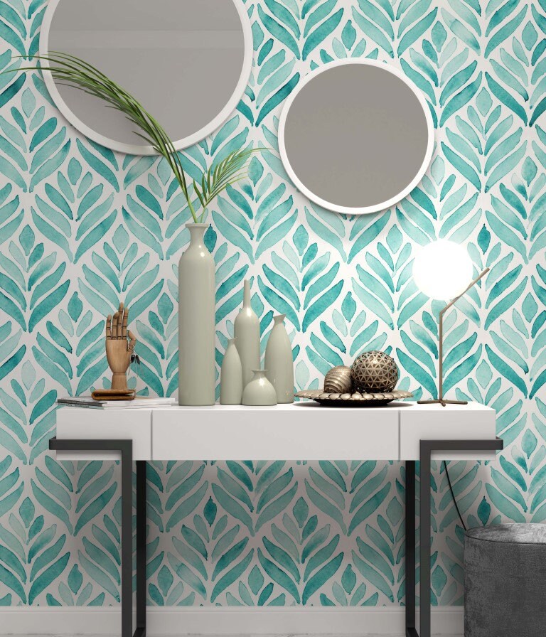 Buy Turquoise Wallpaper Online In India  Etsy India