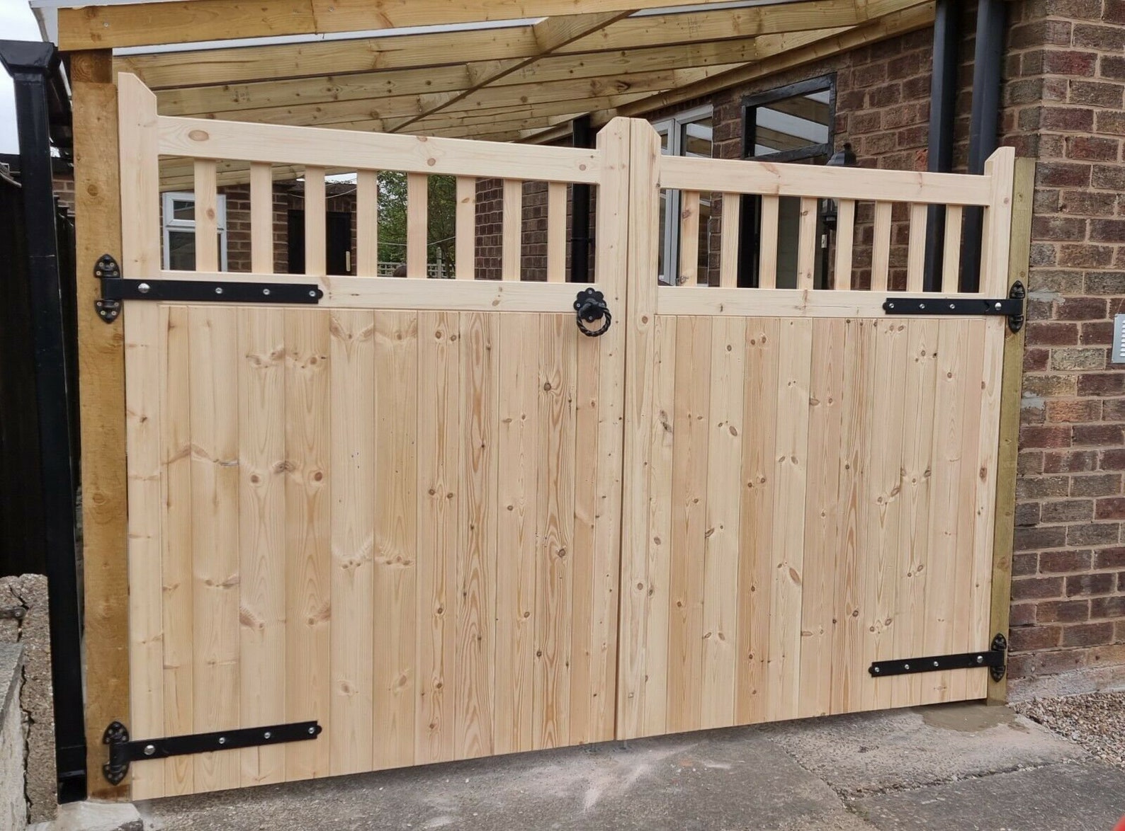 Driveway Gates Wooden Flat Top Cottage Style Bespoke Made to Etsy UK