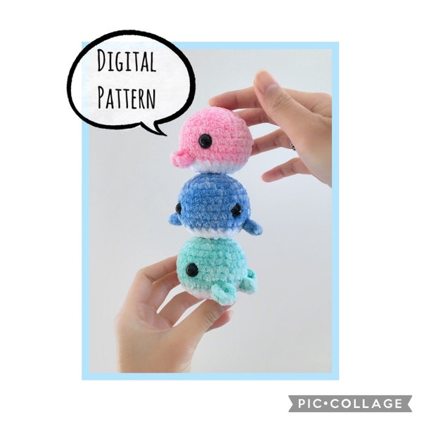 Crochet Amigurumi Baby Whale Pattern - PATTERN ONLY