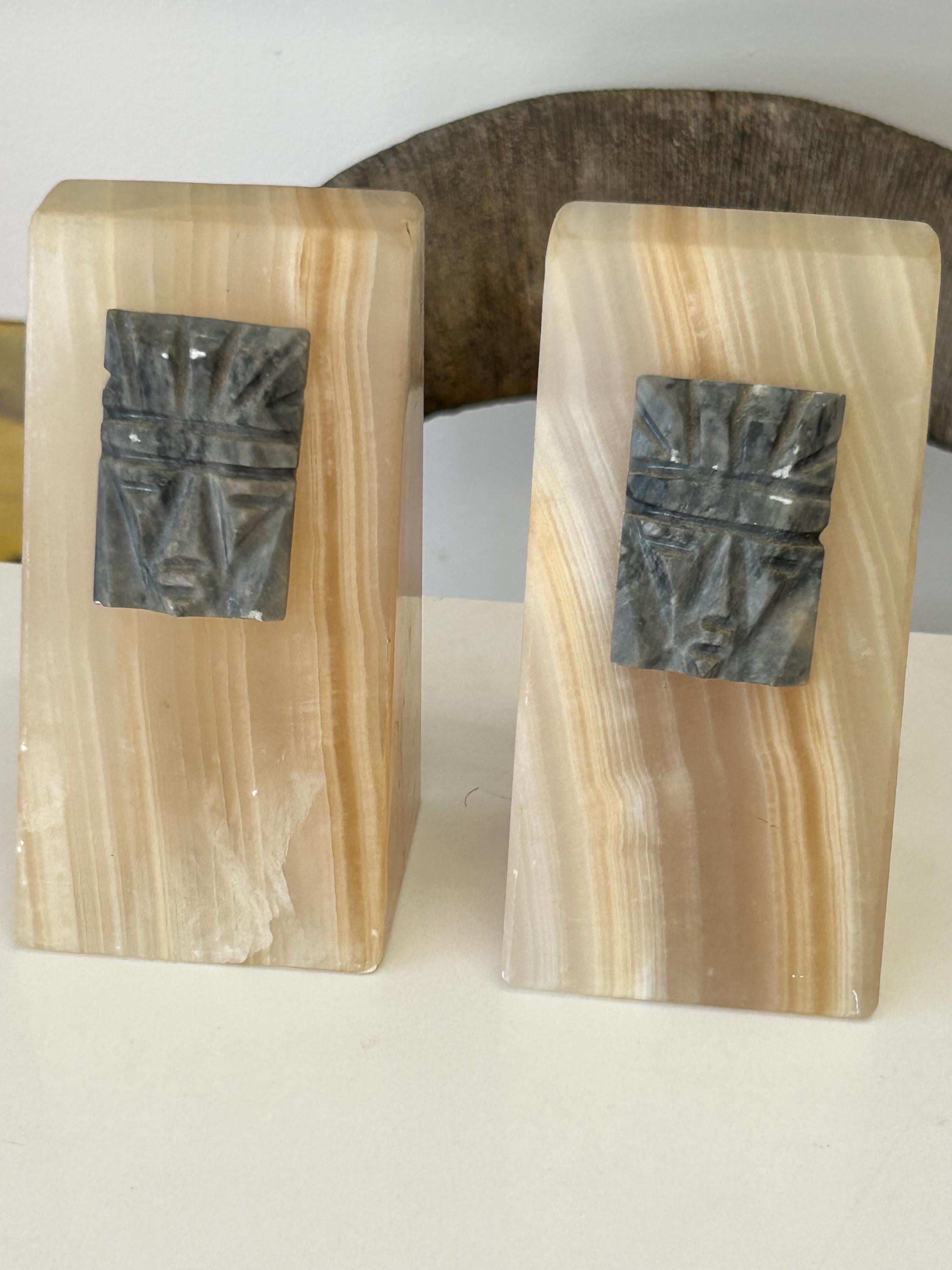 Vintage White Oynx Aztec Bookends - Etsy