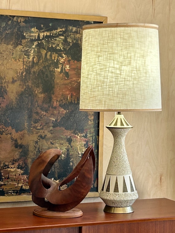 Vintage Mid Century Modern Table Lamp With Shade Etsy Finland