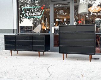 Black Dresser Mid Century Modern Chinoiserie Long Chest of Drawers by  Century Furniture Chin Hua Collection Credenza San Francisco, CA - Etsy