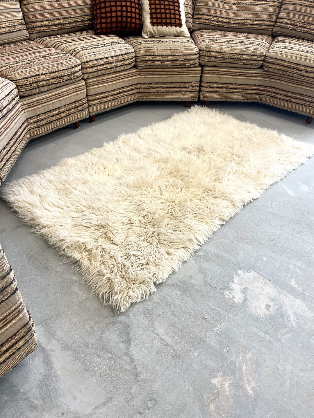 Vintage Flokati Wool Rug Shag Rug 5.5ft X 3.25ft MCM 1970s Etsy