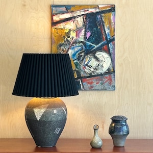 Vintage Signed Postmodern Table Lamp with Shade