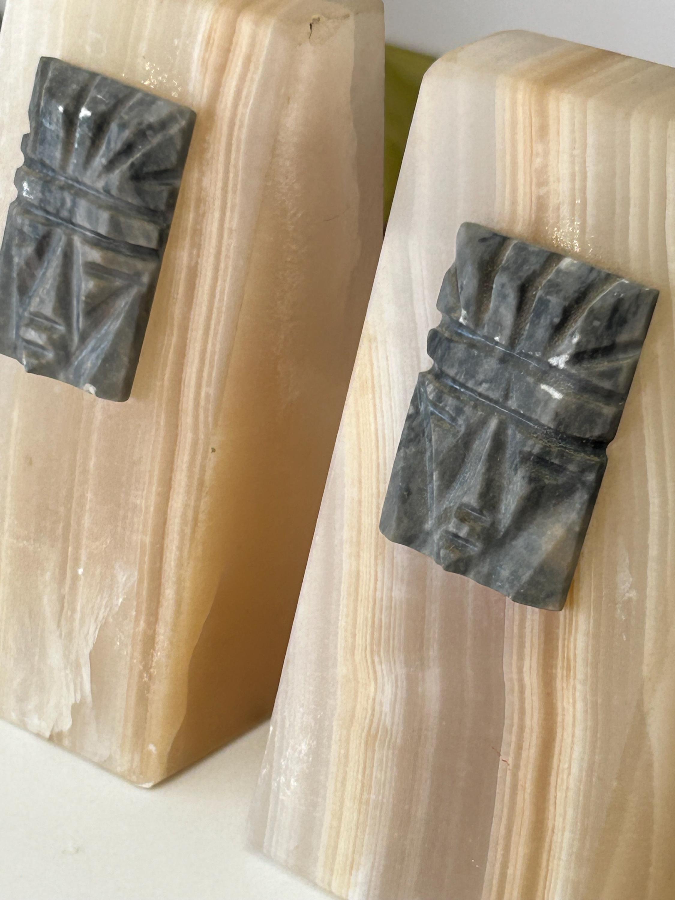 Vintage White Oynx Aztec Bookends - Etsy