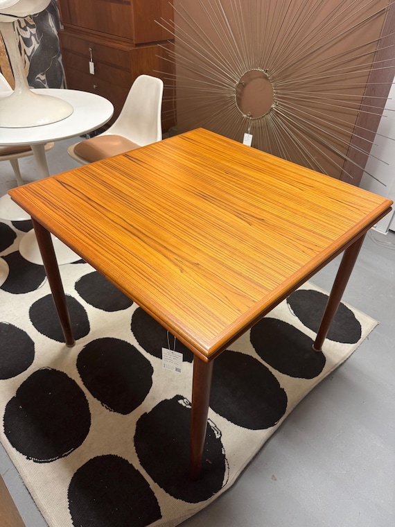 Teak Square Expandable Dining Table Mid Century Modern Danish