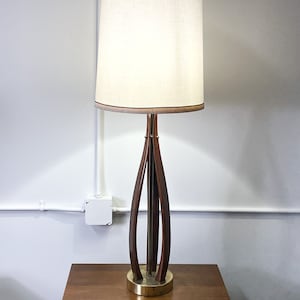 Vintage Mid Century Walnut Sculptural Table Lamp - MCM