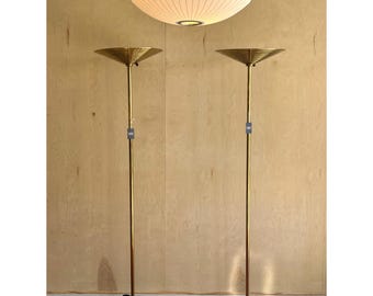 Vintage Postmodern Brass Torchiere Floor Lamps, 1980 - Priced individually