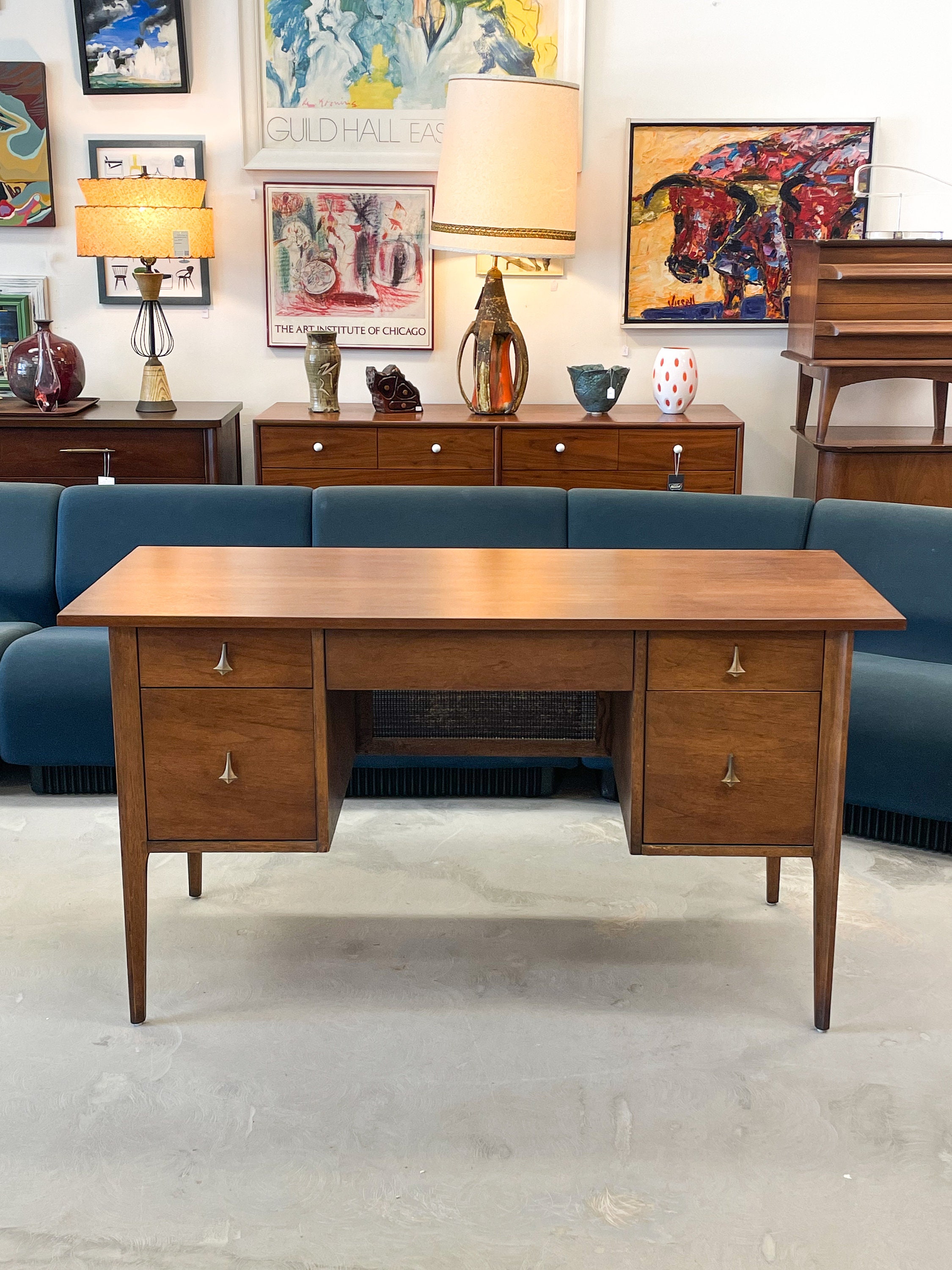 Vintage Broyhill Brasilia Writing Desk MCM Mid Century Modern Etsy