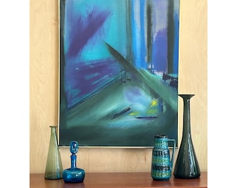 Taylor Stephens Vintage Modern Acrylic Painting on Canvas