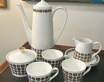 Mid Century Modern Vintage Royal Tuscan Fine Bone China Tea Set