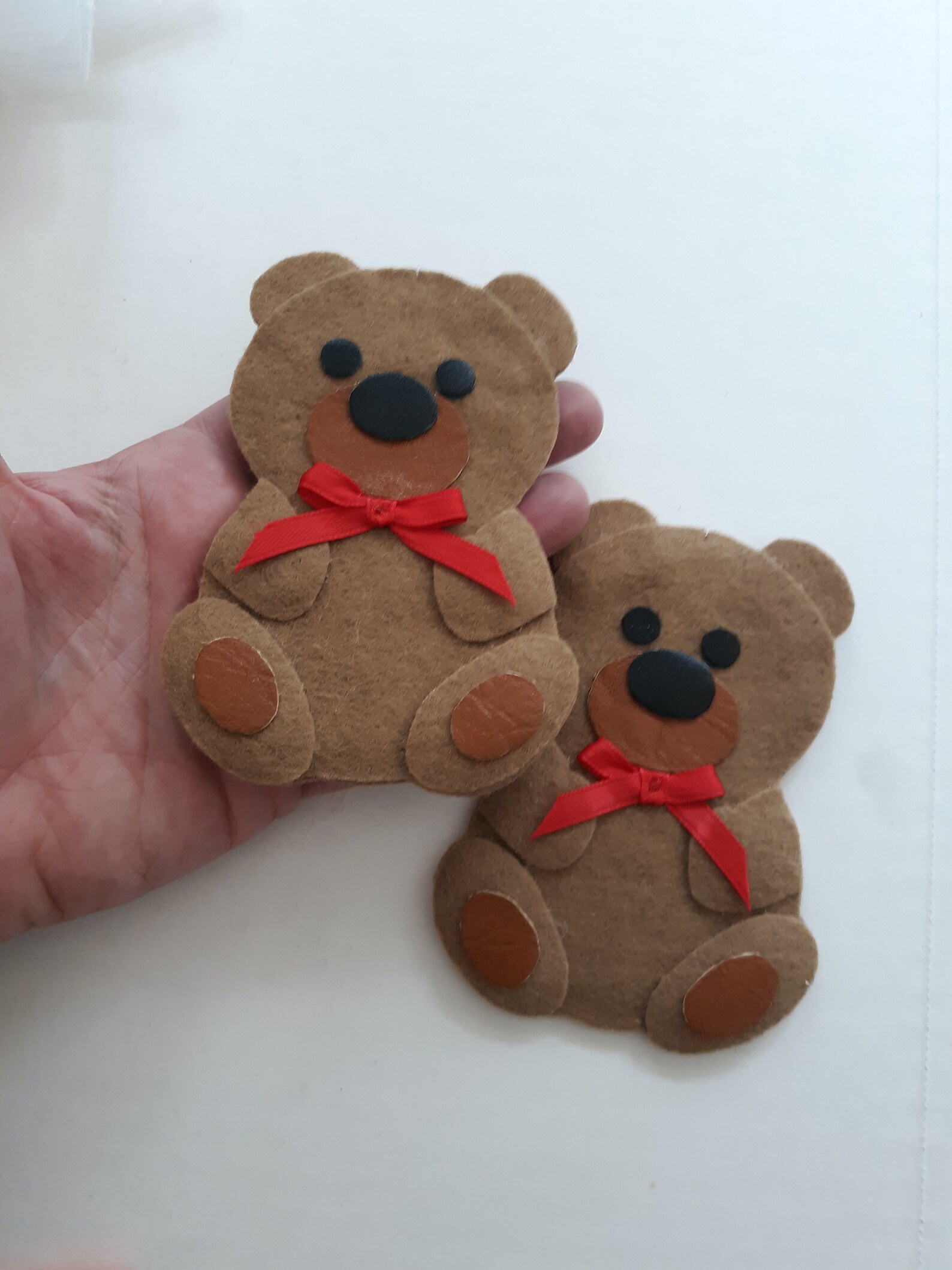 Teddy Bear Felt Ornament with Leather Accents Etsy