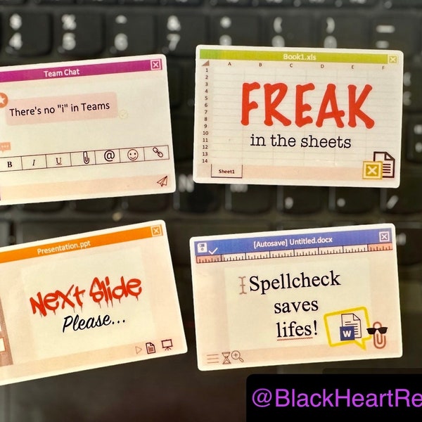 There's no "i" in Teams Chat | FREAK in the Sheets | Office humor stickers for laptops