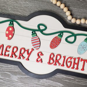 Merry and Bright Christmas light sign