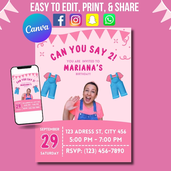 Ms Rachel Invitation Canva Etsy