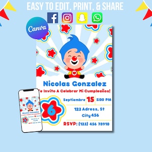 Plim Plim Einladung, Geburtstagseinladung, Plim Plim Geburtstagseinladung, Party Einladung, Geburtstagsfeier, Kindergeburtstag, Digitale Einladung