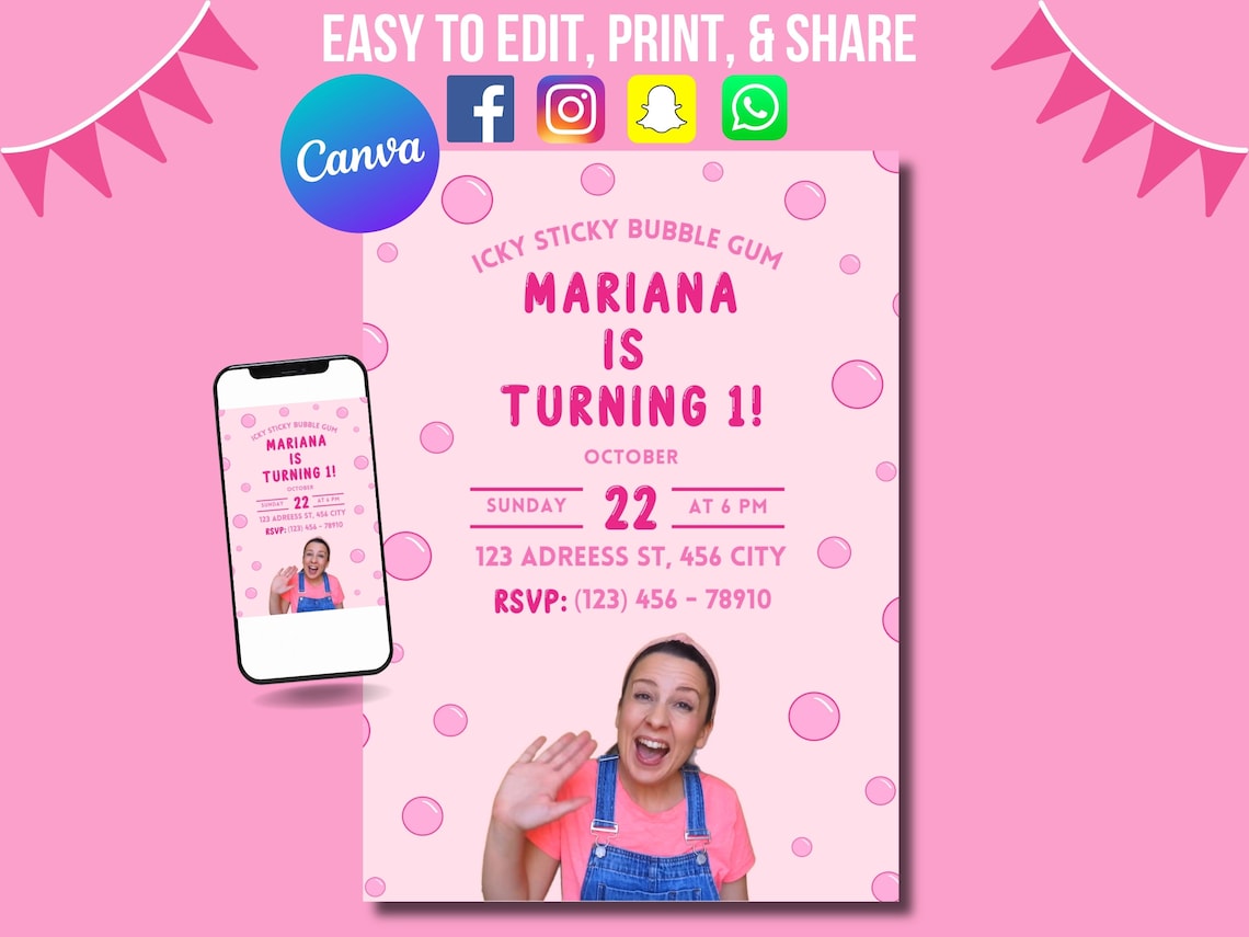 Ms. Rachel Invitation, Ms. Rachel Birthday Invite, Ms Rachel Invitation ...