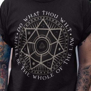 Do What Thy Wilt, Occult Symbols Ritual Circle Design, Crowley, Unisex T-Shirt, Unisex Hoodie, Womens Racerback Tank Top
