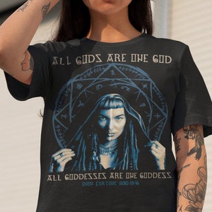 All Gods Are One God, Occult Wiccan Witchcraft Design, Unisex T-Shirt, Unisex Hoodie, Women&#39;s Racerback Tank Top