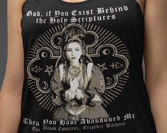 Countess Elizabeth Bathory, Occult, Gothic Design, Unisex T-Shirt, Unisex Hoodie, Women&#39;s Racerback Tank Top