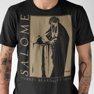 Vintage Art Nouveau, Unisex T-Shirt, Aubrey Beardsley, Salome 1894 design, 3 color combination options, sizes S to 3XL