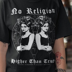 No Religion Higher than Truth, Occult Gothic Design, Unisex T-Shirt, Unisex Hoodie, Racerback Tank Top