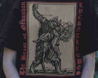 La Bestia de Gévaudan, leyenda francesa de los hombres lobo, licántropos, camiseta unisex, sudadera unisex, camiseta sin mangas con espalda cruzada