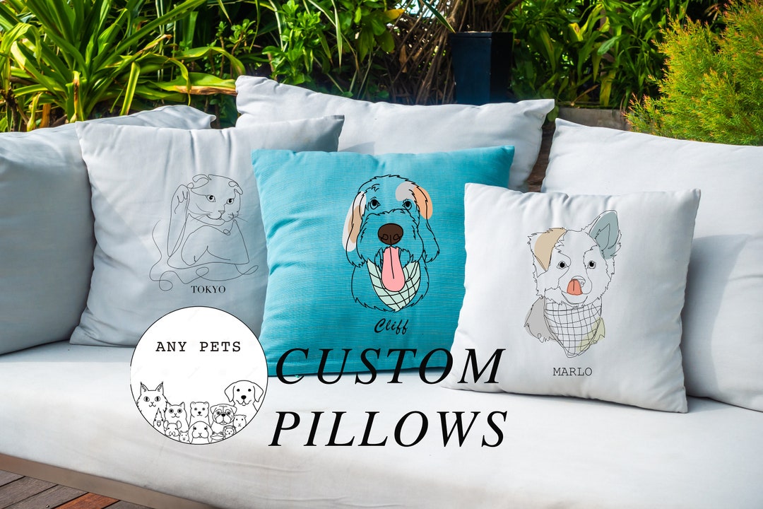 Personalized Pet Pillow Custom Dog Pillow Personalized Dog Etsy