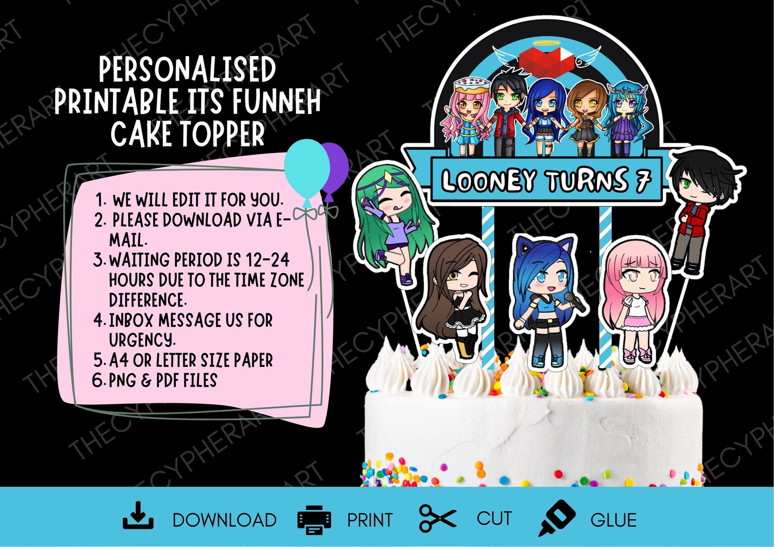Personalised Printable Its Funneh Cake Topper Its Funneh | Etsy